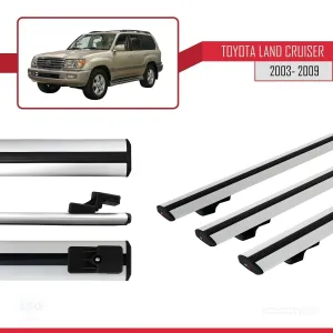 Toyota Land Cruiser 2003-2009 Arası ile uyumlu Basic Model Ara Atkı Tavan Barı GRİ 3 ADET thumb 3