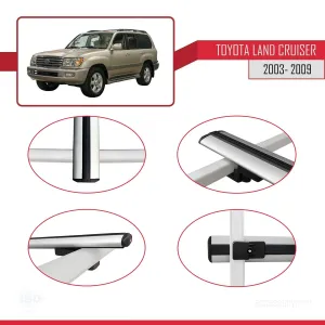 Toyota Land Cruiser 2003-2009 Arası ile uyumlu Basic Model Ara Atkı Tavan Barı GRİ 3 ADET thumb 4
