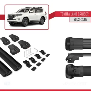 Toyota Land Cruiser 2003-2009 Arası ile uyumlu ACE-1 Ara Atkı Tavan Barı SİYAH thumb 5