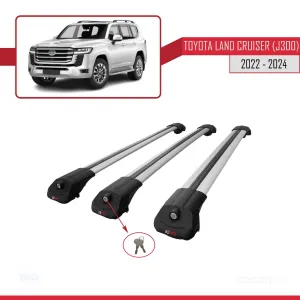 Toyota Land Cruiser (J300) 2022 ve Sonrası ile uyumlu ACE-1 Ara Atkı Tavan Barı GRİ 3 ADET BAR thumb 4