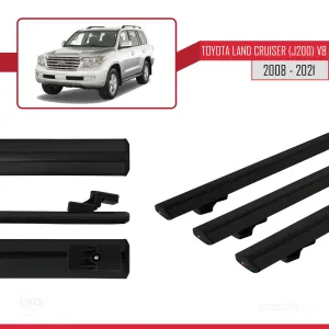 Toyota Land Cruiser (J200) V8 2008-2021 Arası ile uyumlu Basic Model Ara Atkı Tavan Barı SİYAH 3 ADET thumb 3