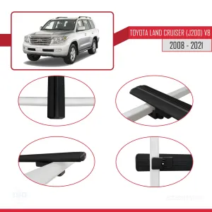 Toyota Land Cruiser (J200) V8 2008-2021 Arası ile uyumlu Basic Model Ara Atkı Tavan Barı SİYAH 3 ADET thumb 4