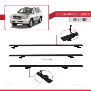 Toyota Land Cruiser (J200) V8 2008-2021 Arası ile uyumlu Basic Model Ara Atkı Tavan Barı SİYAH 3 ADET thumb 5