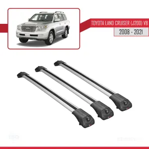 Toyota Land Cruiser (J200) V8 2008-2021 Arası ile uyumlu ACE-1 Ara Atkı Tavan Barı GRİ 3 ADET BAR thumb 3