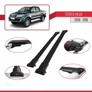 Toyota Hilux 2006-2016 Arası ile uyumlu FLY Model Ara Atkı Tavan Barı SİYAH thumb 5