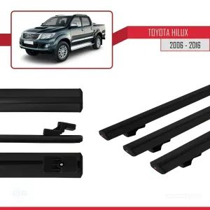 Toyota Hilux 2006-2016 Arası ile uyumlu Basic Model Ara Atkı Tavan Barı SİYAH 3 ADET thumb 3