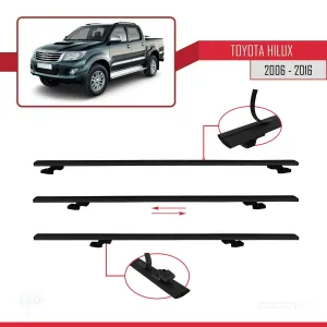 Toyota Hilux 2006-2016 Arası ile uyumlu Basic Model Ara Atkı Tavan Barı SİYAH 3 ADET thumb 5