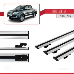 Toyota Hilux 2006-2016 Arası ile uyumlu Basic Model Ara Atkı Tavan Barı GRİ 3 ADET thumb 3