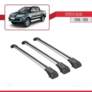 Toyota Hilux 2006-2016 Arası ile uyumlu ACE-1 Ara Atkı Tavan Barı GRİ 3 ADET BAR thumb 3