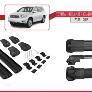 Toyota Highlander (XU40) 2008-2013 Arası ile uyumlu ACE-1 Ara Atkı Tavan Barı SİYAH thumb 5