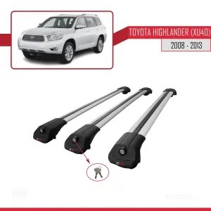 Toyota Highlander (XU40) 2008-2013 Arası ile uyumlu ACE-1 Ara Atkı Tavan Barı GRİ 3 ADET BAR thumb 4