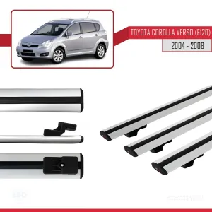 Toyota Corolla Verso (E120) 2004-2008 Arası ile uyumlu Basic Model Ara Atkı Tavan Barı GRİ 3 ADET thumb 3