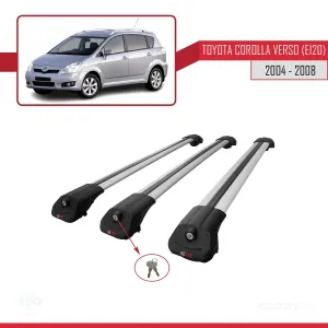 Toyota Corolla Verso (E120) 2004-2008 Arası ile uyumlu ACE-1 Ara Atkı Tavan Barı GRİ 3 ADET BAR thumb 4