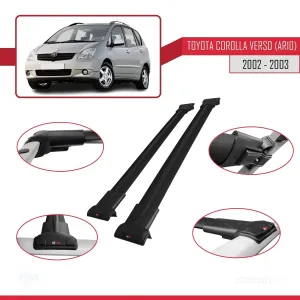 Toyota Corolla Verso (AR10) 2002-2003 Arası ile Uyumlu FLY Model Ara Atkı Tavan Barı SİYAH thumb 5