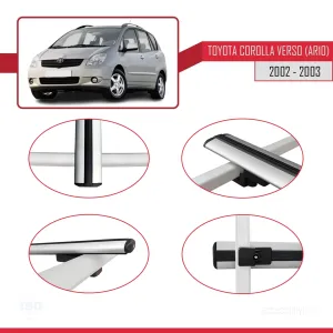 Toyota Corolla Verso (AR10) 2002-2003 Arası ile uyumlu Basic Model Ara Atkı Tavan Barı GRİ 3 ADET thumb 4