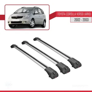 Toyota Corolla Verso (AR10) 2002-2003 Arası ile uyumlu ACE-1 Ara Atkı Tavan Barı GRİ 3 ADET BAR thumb 3