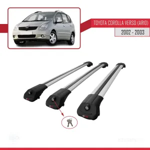 Toyota Corolla Verso (AR10) 2002-2003 Arası ile uyumlu ACE-1 Ara Atkı Tavan Barı GRİ 3 ADET BAR thumb 4
