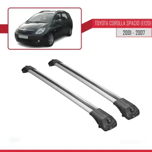 Toyota Corolla Spacio (E120) 2001-2007 Arası ile uyumlu ACE-1 Ara Atkı Tavan Barı GRİ thumb 3