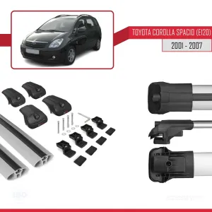 Toyota Corolla Spacio (E120) 2001-2007 Arası ile uyumlu ACE-1 Ara Atkı Tavan Barı GRİ thumb 5