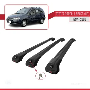 Toyota Corolla Spacio (E110) 1997-2000 Arası ile uyumlu ACE-1 Ara Atkı Tavan Barı SİYAH 3 ADET BAR thumb 4