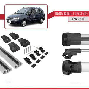 Toyota Corolla Spacio (E110) 1997-2000 Arası ile uyumlu ACE-1 Ara Atkı Tavan Barı GRİ thumb 5
