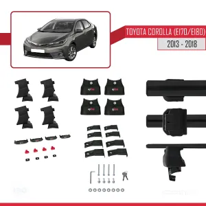Toyota Corolla 2012-2018 Arası ile uyumlu ACE-4 Ara Atkı Tavan Barı SİYAH thumb 5