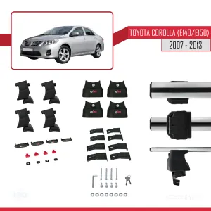 Toyota Corolla 2006-2013 Arası ile uyumlu ACE-4 Ara Atkı Tavan Barı GRİ thumb 4