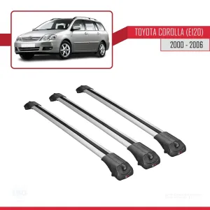 Toyota Corolla (E120) 2000-2006 Arası ile uyumlu ACE-1 Ara Atkı Tavan Barı GRİ 3 ADET BAR thumb 3