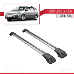 Toyota Corolla (E120) 2000-2006 Arası ile uyumlu ACE-1 Ara Atkı Tavan Barı GRİ thumb 3