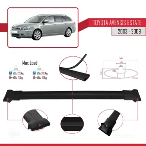 SW 2003-2009 Arası ile Uyumlu FLY Model Ara Atkı Tavan Barı SİYAH 3 ADET BAR thumb 4