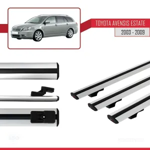 Toyota Avensis SW 2003-2009 Arası ile uyumlu Basic Model Ara Atkı Tavan Barı GRİ 3 ADET thumb 3