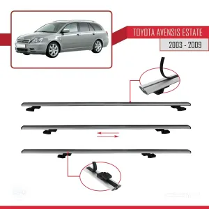 Toyota Avensis SW 2003-2009 Arası ile uyumlu Basic Model Ara Atkı Tavan Barı GRİ 3 ADET thumb 5