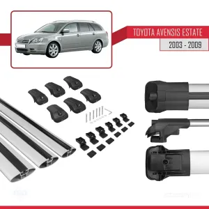 Toyota Avensis SW 2003-2009 Arası ile uyumlu ACE-1 Ara Atkı Tavan Barı GRİ 3 ADET BAR thumb 5