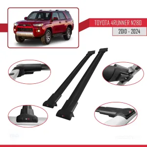 Toyota 4Runner (N280) 2010 ve Sonrası ile Uyumlu FLY Model Ara Atkı Tavan Barı SİYAH thumb 4