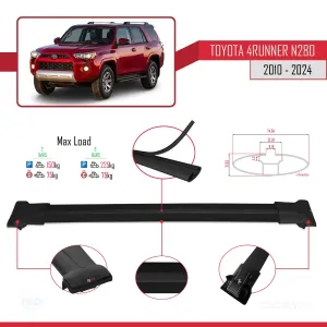 Toyota 4Runner (N280) 2010 ve Sonrası ile Uyumlu FLY Model Ara Atkı Tavan Barı SİYAH thumb 5
