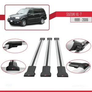 Suzuki XL-7 1999-2006 Arası ile Uyumlu FLY Model Ara Atkı Tavan Barı GRİ 3 ADET BAR thumb 5