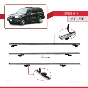 Suzuki XL-7 1999-2006 Arası ile uyumlu Basic Model Ara Atkı Tavan Barı GRİ 3 ADET thumb 5