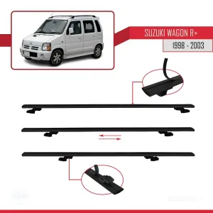 Suzuki Wagon R+ 1998-2003 Arası ile uyumlu Basic Model Ara Atkı Tavan Barı SİYAH 3 ADET thumb 5