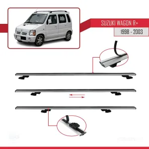 Suzuki Wagon R+ 1998-2003 Arası ile uyumlu Basic Model Ara Atkı Tavan Barı GRİ 3 ADET thumb 5