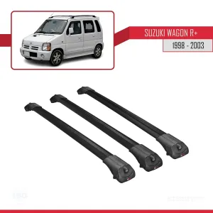 Suzuki Wagon R+ 1998-2003 Arası ile uyumlu ACE-1 Ara Atkı Tavan Barı SİYAH 3 ADET BAR thumb 3