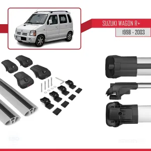 Suzuki Wagon R+ 1998-2003 Arası ile uyumlu ACE-1 Ara Atkı Tavan Barı GRİ thumb 5