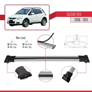 Suzuki SX4 2006-2013 Arası ile Uyumlu FLY Model Ara Atkı Tavan Barı GRİ 3 ADET BAR thumb 4