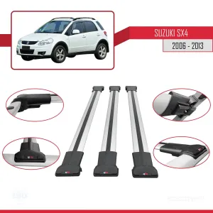 Suzuki SX4 2006-2013 Arası ile Uyumlu FLY Model Ara Atkı Tavan Barı GRİ 3 ADET BAR thumb 5