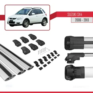 Suzuki SX4 2006-2013 Arası ile uyumlu ACE-1 Ara Atkı Tavan Barı GRİ 3 ADET BAR thumb 5
