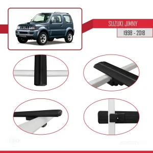 Suzuki Jimny 1998-2018 Arası ile uyumlu Basic Model Ara Atkı Tavan Barı SİYAH 3 ADET thumb 4
