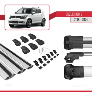 Suzuki Ignıs 2016 ve Sonrası ile uyumlu ACE-1 Ara Atkı Tavan Barı GRİ 3 ADET BAR thumb 5
