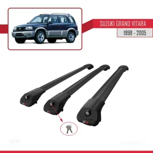 Suzuki Grand Vitara 1998-2005 Arası ile uyumlu ACE-1 Ara Atkı Tavan Barı SİYAH 3 ADET BAR thumb 4