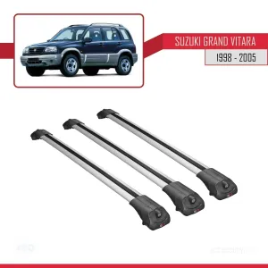 Suzuki Grand Vitara 1998-2005 Arası ile uyumlu ACE-1 Ara Atkı Tavan Barı GRİ 3 ADET BAR thumb 3