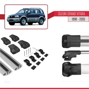 Suzuki Grand Vitara 1998-2005 Arası ile uyumlu ACE-1 Ara Atkı Tavan Barı GRİ thumb 5