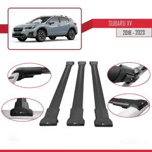 Subaru XV 2018-2021 Arası ile Uyumlu FLY Model Ara Atkı Tavan Barı SİYAH 3 ADET BAR thumb 5